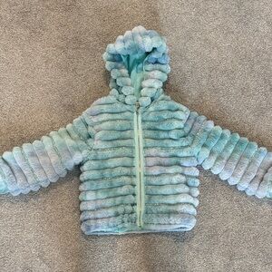 Hannah Banana Light Blue Faux Fur Jacket